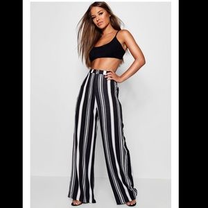 Petite Stripe Woven Wide Leg Pants